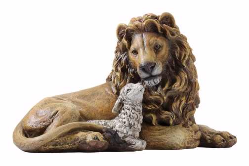 Garden Figurine-Lion And The Lamb (6.5")