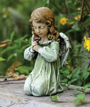 Garden Figurine-Kneeling Angel (12")