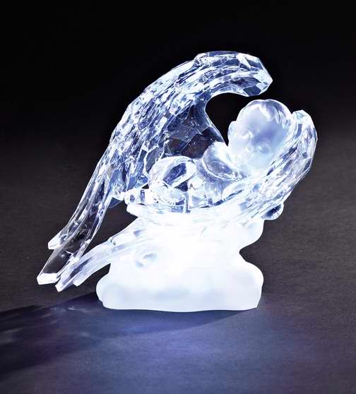 Figurine-LED Baby In Wings