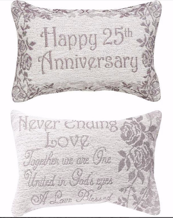 Pillow-Happy 25th Anniversary-Gold (12.5 X 8.5)