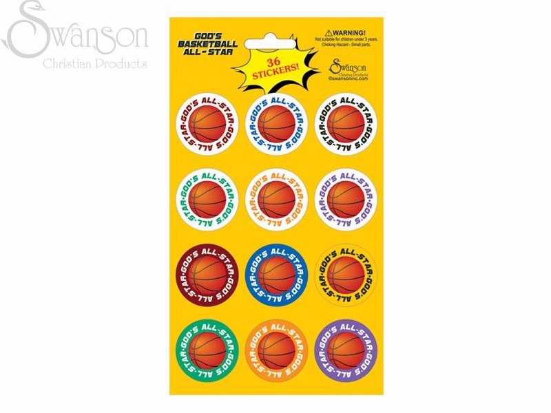 Sticker-God's Basketball All-Star-36 Count (Pack of 10) (Pkg-10)