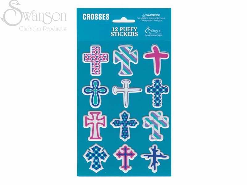 Sticker-Crosses (Puffy)-12 Count (Pack of 10) (Pkg-10)