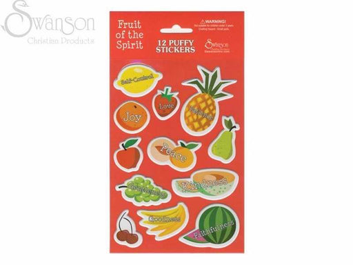 Sticker-Fruit of The Spirit (Puffy)-12 Count (Pack of 10) (Pkg-10)