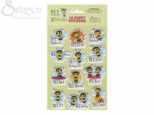 Sticker-Bee Attitudes (Puffy)-12 Count (Pack of 10) (Pkg-10)