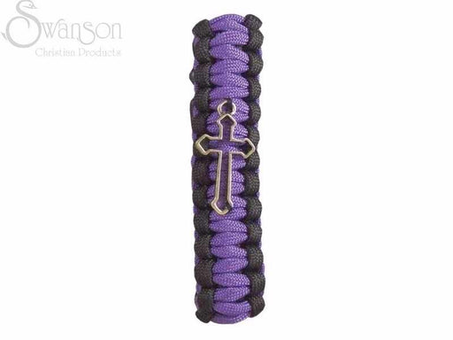 Bracelet-Spiritual Survival Paracord w/Cross-Purple