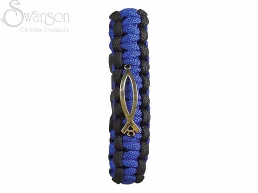 Bracelet-Spiritual Survival Paracord W/Fish-Blue