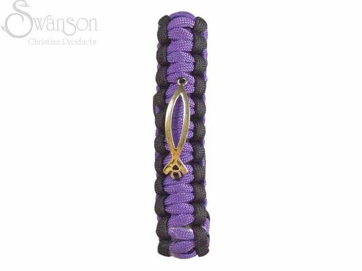 Bracelet-Spiritual Survival Paracord w/Fish-Purple