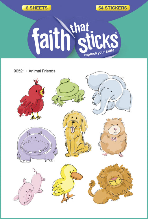 Sticker-Animal Friends (6 Sheets) (Faith That Sticks)