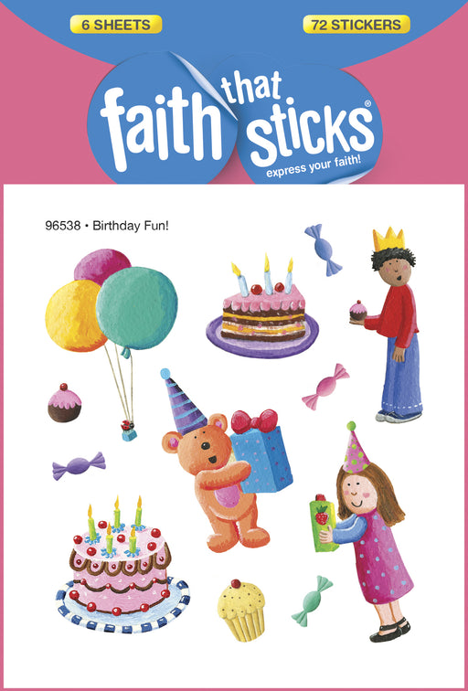 Sticker-Birthday Fun! (6 Sheets) (Faith That Sticks)