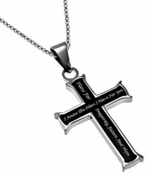 Black Cross-I Know The Plans (Jer 29:11) Necklace