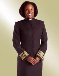 Clergy Jacket-Womens (H168/F651)-Chest 43-46/Sleeve 31-Black
