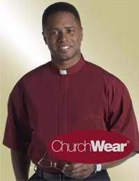 Clerical Shirt-Short Sleeve Tab Collar-15.5 In-Burgundy