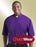 Clerical Shirt-Short Sleeve Tab Collar-15.5 In-Purple