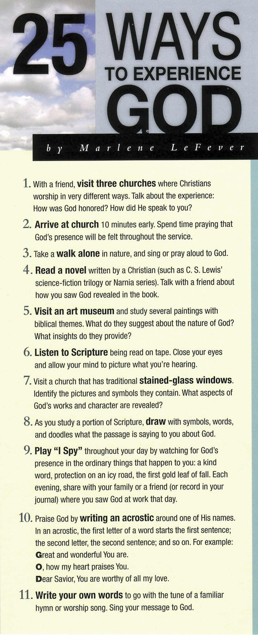 25 Ways To Experience God (Pack of 50)