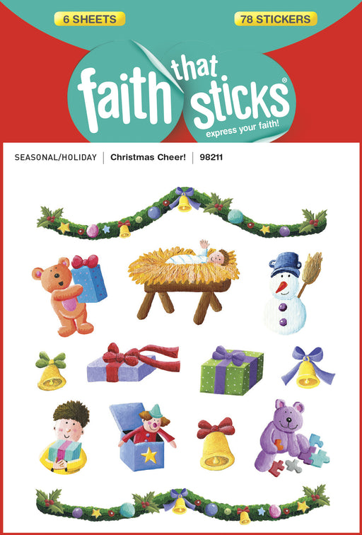 Sticker-Christmas Cheer (6 Sheets) (Faith That Sticks)