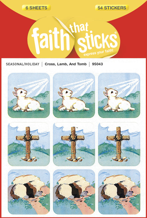 Sticker-Cross Lamb & Tomb (6 Sheets) (Faith That Sticks)