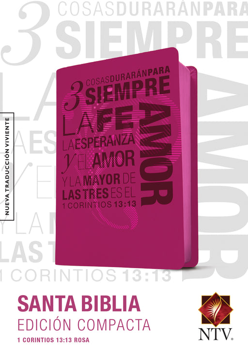 Span-NTV Compact Edition (1 Corinthians 13)-Hot Pink LeatherLike