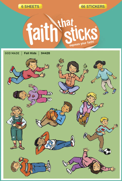Sticker-Fall Kids (6 Sheets) (Faith That Sticks)