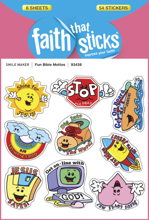 Sticker-Fun Bible Mottos (6 Sheets) (Faith That Sticks: Smile Maker)