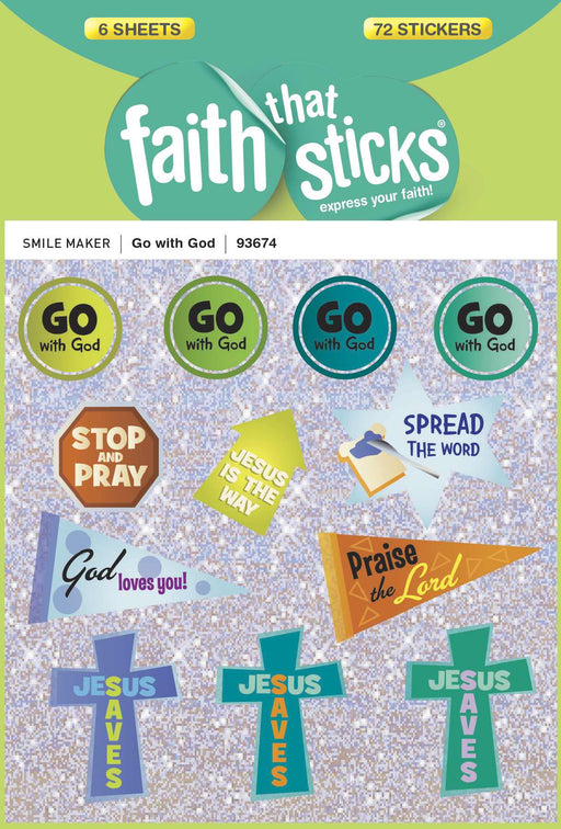 Sticker-Go With God (6 Sheets) (Faith That Sticks)