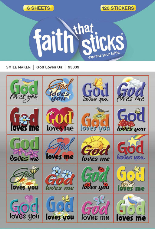 Sticker-God Loves Us (6 Sheets) (Faith That Sticks)