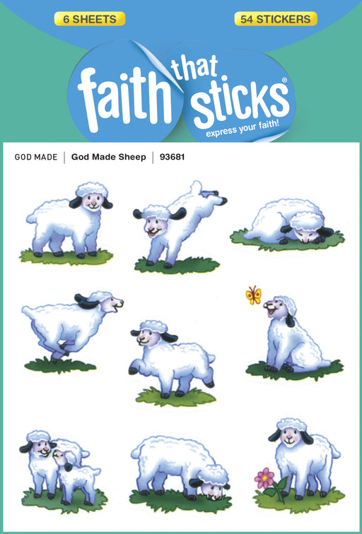 Sticker-God Made Sheep (6 Sheets) (Faith That Sticks)
