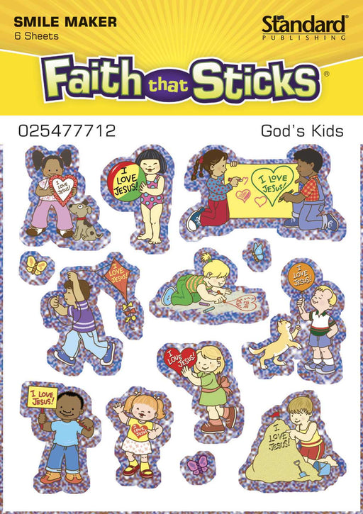Sticker-God's Kids Sparkly (6 Sheets) (Faith That Sticks)