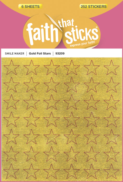 Sticker-Gold Foil Stars (6 Sheets) (Faith That Sticks)