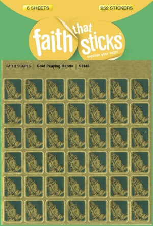 Sticker-Gold Praying Hands (6 Sheets) (Faith That