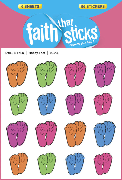 Sticker-Happy Feet (6 Sheets) (Faith That Sticks)
