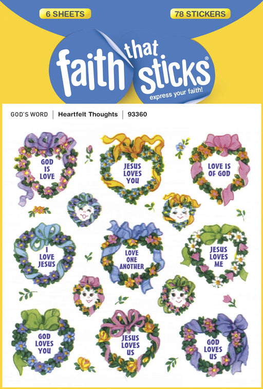 Sticker-Heartfelt Thoughts (6 Sheets) (Faith That Sticks)