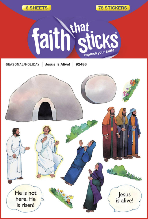 Sticker-Jesus Is Alive (6 Sheets) (Faith That Sticks)
