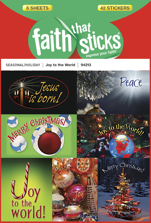 Sticker-Joy To The World (6 Sheets) (Faith That Sticks)