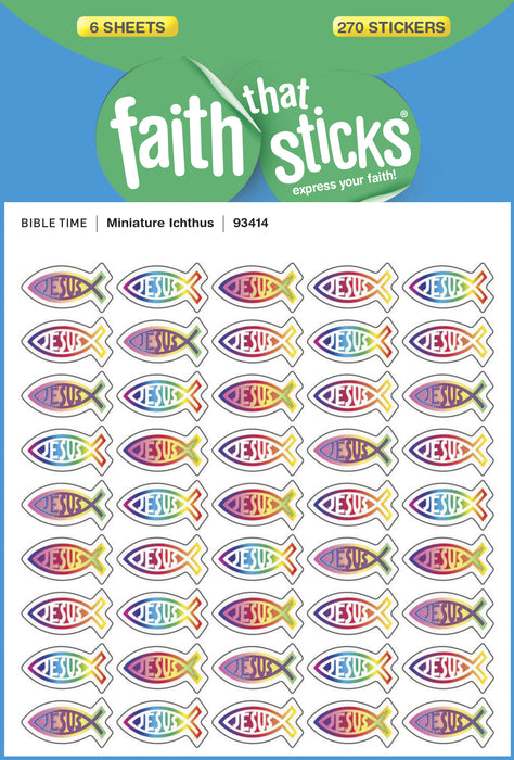 Sticker-Miniature Icthus (Faith That Sticks) (6 Sheets)