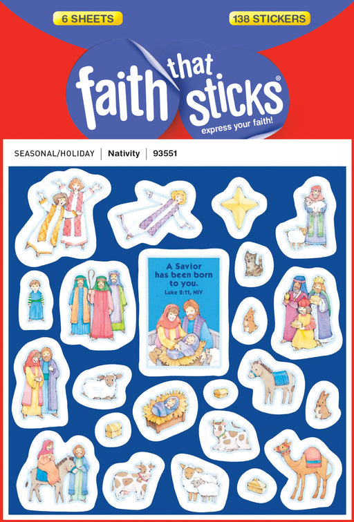 Sticker-Nativity (6 Sheets) (Faith That Sticks)