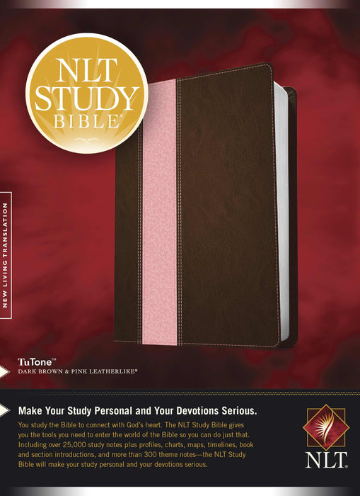 NLT2 Study Bible-Dark Brown/Pink TuTone