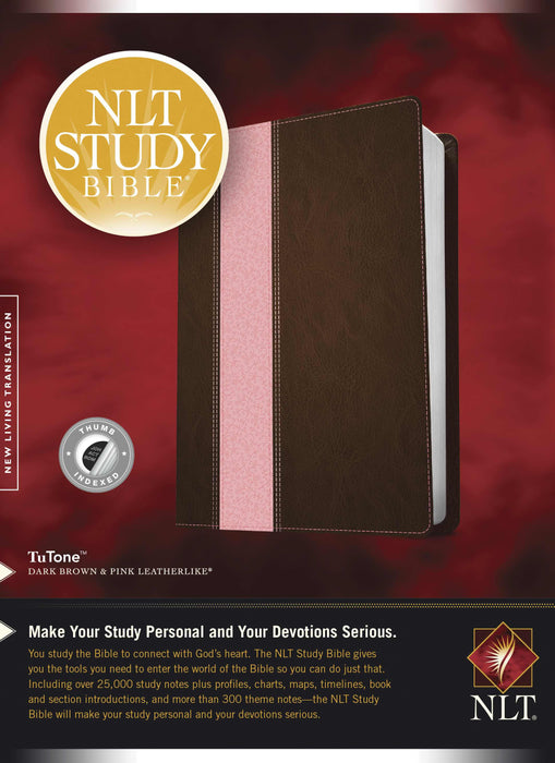 NLT2 Study Bible-Dark Brown/Pink TuTone Indexed
