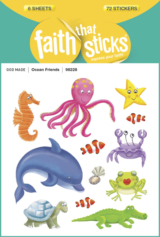 Sticker-Ocean Friends (6 Sheets) (Faith That Sticks)