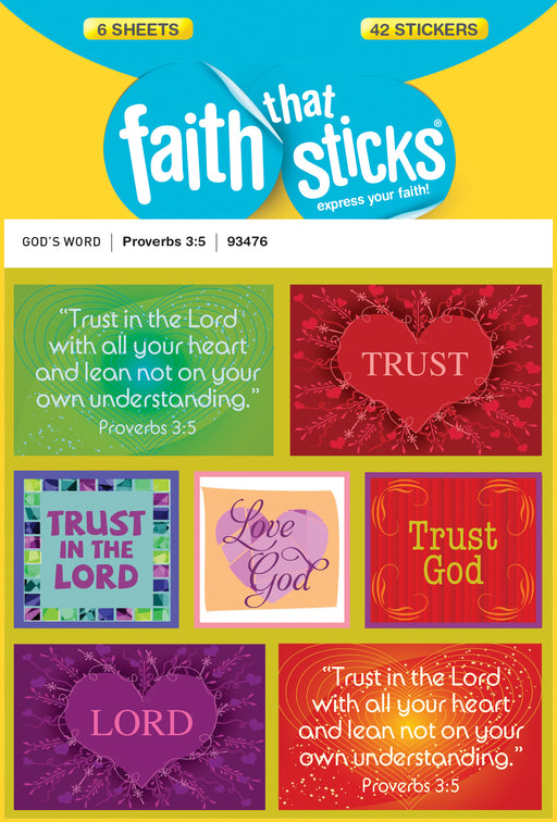 Sticker-Proverbs 3:5 (6 Sheets) (Faith That Sticks)