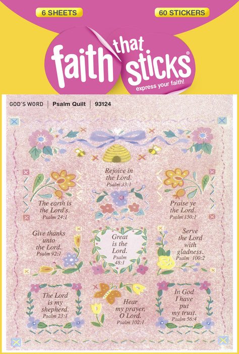 Sticker-Psalm Quilt (6 Sheets) (Faith That Sticks)