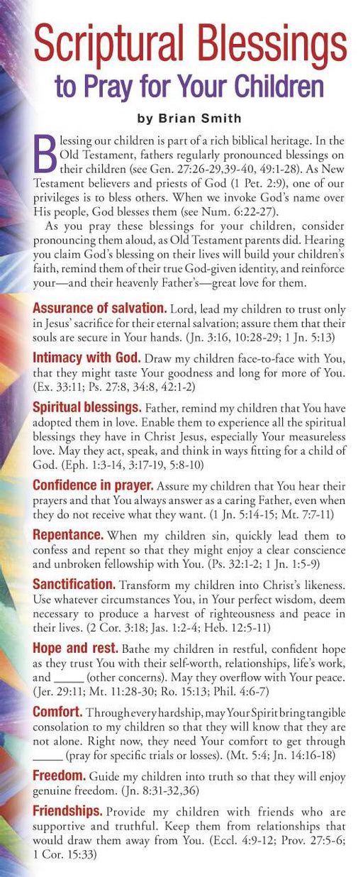 Bookmark-Scriptural Blessings To Pray For Your Children (Pack Of 50) (Pkg-50)