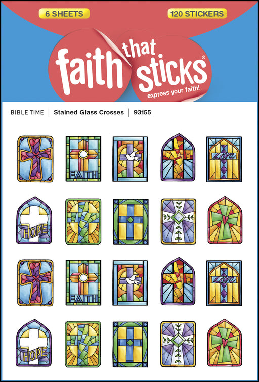 Sticker-Stained Glass Crosses (6 Sheets) (Faith That Sticks)