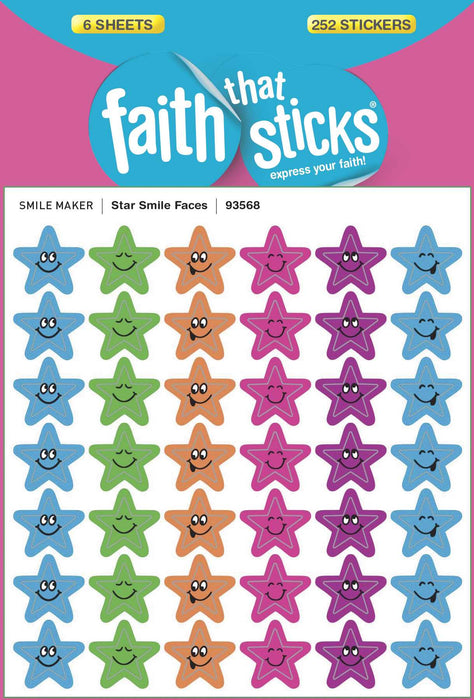 Sticker-Smile Faces (6 Sheets) (Faith That Sticks)