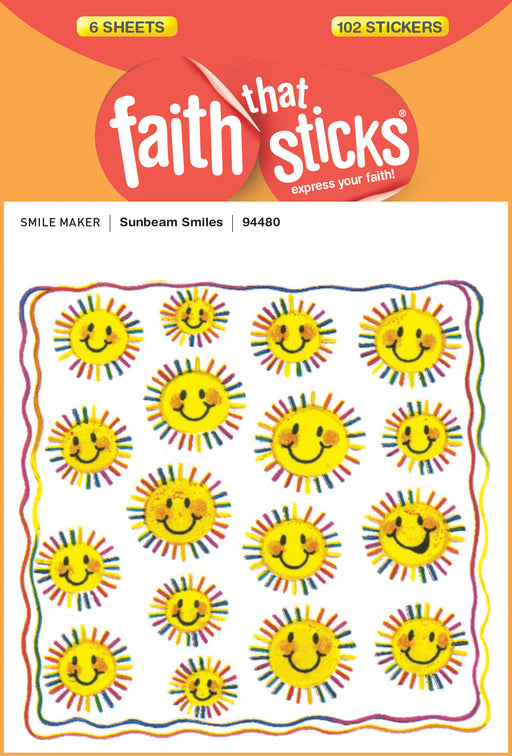 Sticker-Sunbeam Smiles (6 Sheets) (Faith That Sticks)