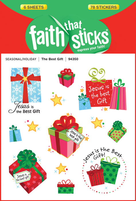 Sticker-Best Gift Sparkle (6 Sheets) (Faith That Sticks)
