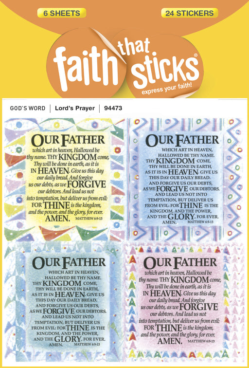Sticker-Lords Prayer-KJV (6 Sheets) (Faith That Sticks)