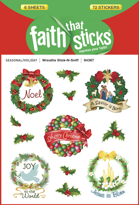 Sticker-Wreaths/Stick-N-Sniff (6 Sheets) (Faith That Sticks)