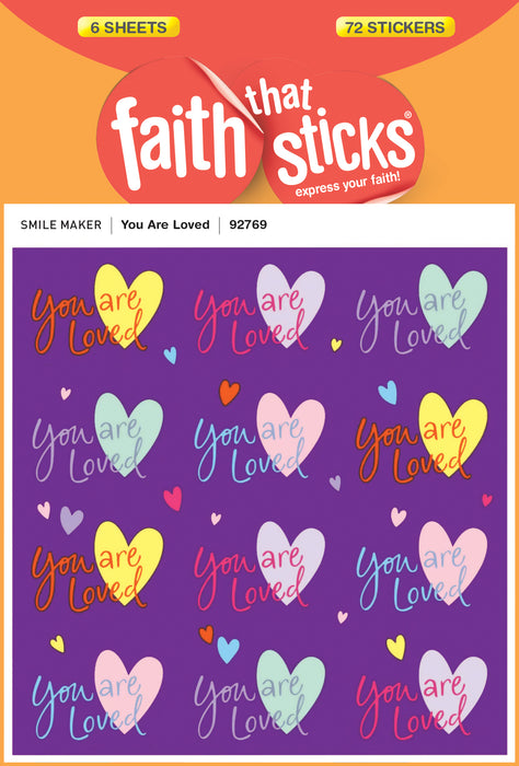 Sticker-You Are Loved (6 Sheets) (Faith That Sticks)