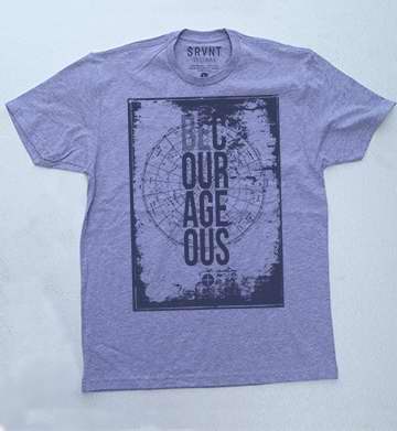 Tee Shirt-Be Courageous Mens Premium Fitted Tee- Small-Heather Grey/Black