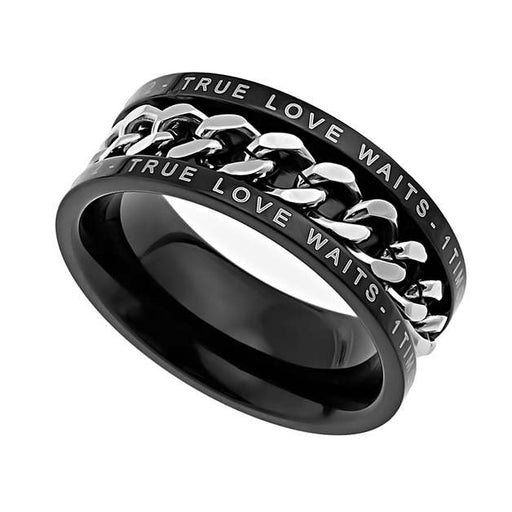 Ring-Black Chain-True Love Waits (Mens)-Sz 11